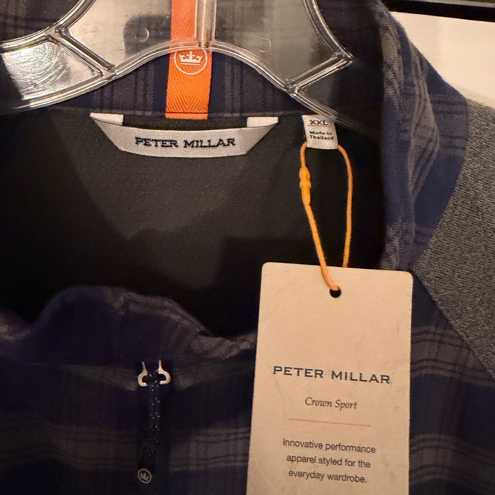 NWT Peter Millar Men's Navy Merge Elite Flannel Hybrid Jacket XXL - Picture 5 of 8